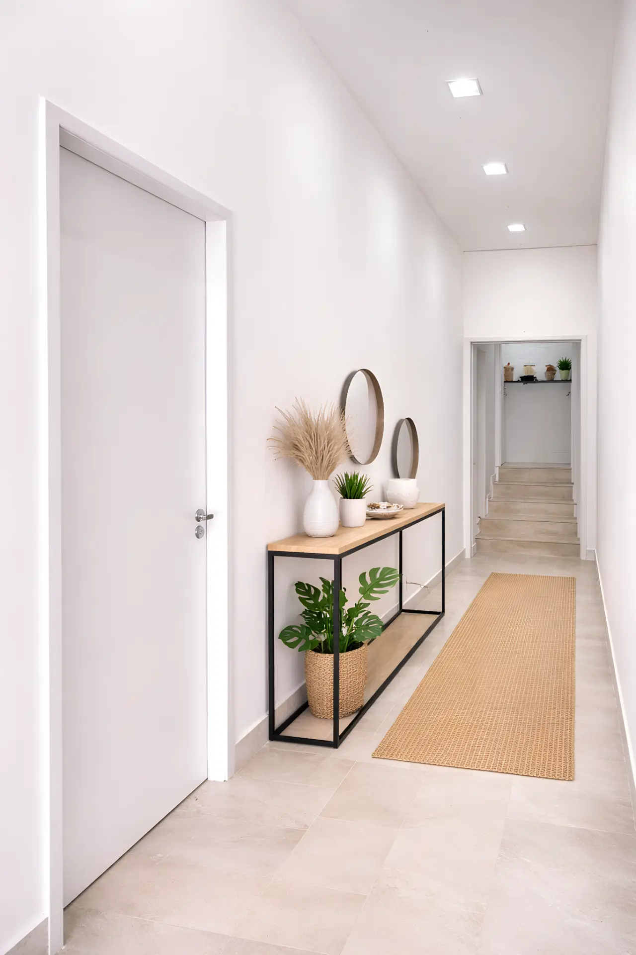 Corredor com perfil de led e iluminação embutida em LED executado em São Paulo