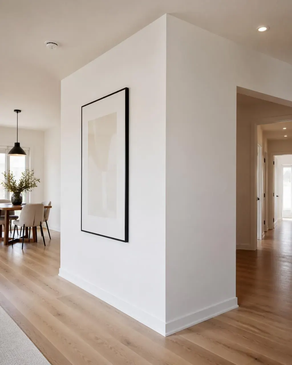 Divisória em drywall com acabamento liso premium dividindo ambiente residencial
